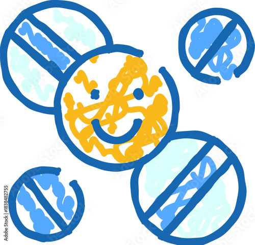 Happy microbiome protecting body from bad bacteria