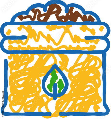 Bag of organic soil fertilizer for gardening