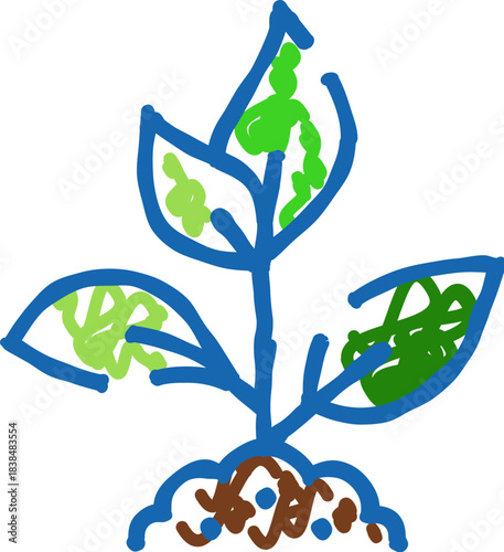 Growing plant illustration symbolizing nature and ecology