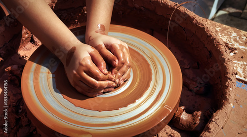 Working With Clay Pot in Ceramic Workshop