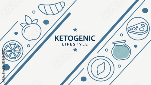 Ketogenic lifestyle healthy food, nutrition, design element
