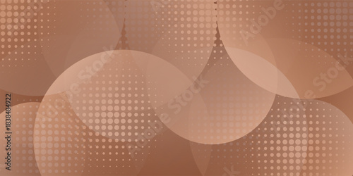 Trendy Circle glowing effect style background. Mocha Mousse background, color of the year 2025. Minimalist Abstract geometric vector backdrop