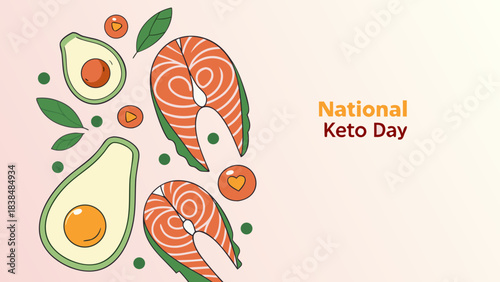 Keto-friendly food illustration for National Keto Day