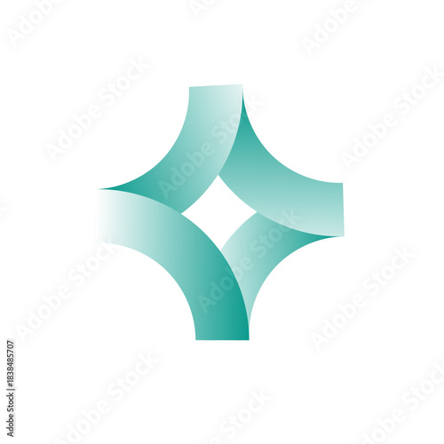 Logo star green unique design with blank background