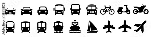 transport icon set. transport symbol set.