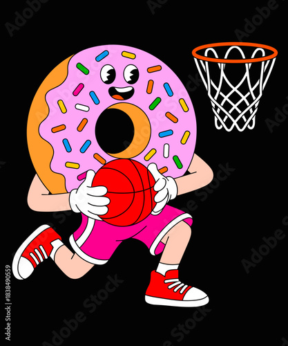 Donut Dunking Basketball Funny Food Sports design