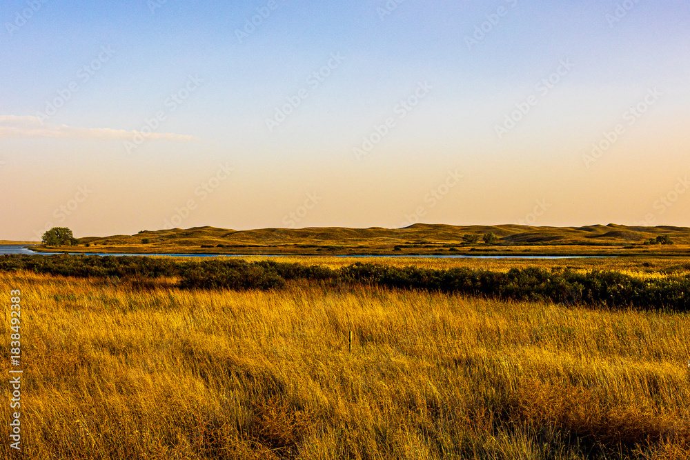 Fototapeta premium Overlooking the North Marsh from the scenic overlook on Highway 83 at Valentine National Wildlife Refuge. 