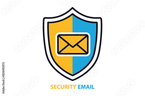 Shield with envelope symbol represents secure email communication