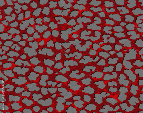 Full seamless leopard cheetah texture animal skin pattern. Silver red textile fabric print. Suitable for fashion use. Vector illustration.