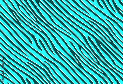 Full seamless tiger and zebra stripes animal skin pattern. Turquoise green texture for textile fabric print. Suitable for fashion use.