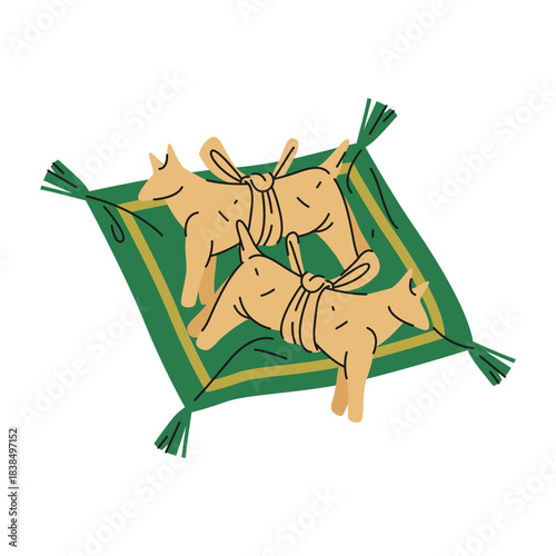 Vector cheese grasshoppers meal. Exotic food in form of insect. Ukrainian traditional meal. Cooking dish or snack serving sign. Dinner and lunch cartoon element. Nutrition and culinary, gastronomy.