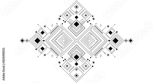 Intricate geometric diamond design showcasing symmetrical and abstract complexity