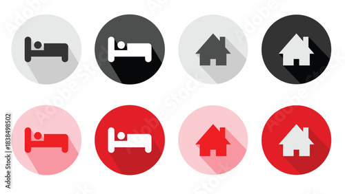 hotel location, lodging location icon. Homestay icon vector.