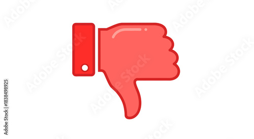 Red Thumbs Down Icon, Dislike Symbol, Negative Feedback