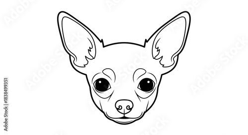 Stylized chihuahua outline illustration showcasing minimalist dog portraiture with simple contours