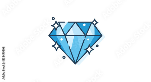 Stylized shimmering diamond design with clean lines offering a gemlike appeal