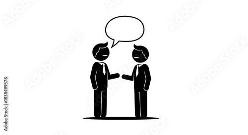 Symbolic exchange: Business professionals engaging in dialogue and collaboration