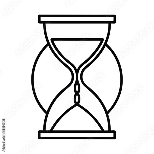Vector illustration of an antique hourglass sand timer clock, symbolizing the passing of time and a business deadline countdown