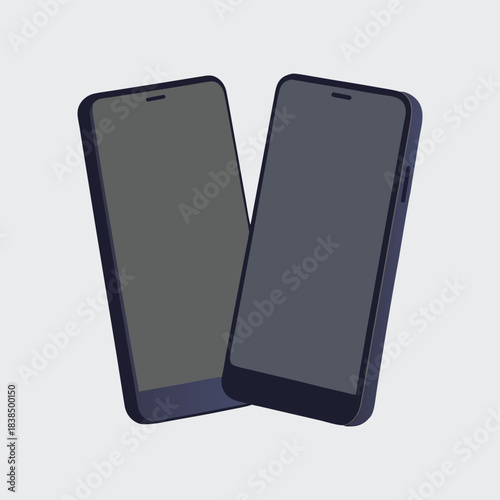 Minimalist Dual Smartphone Mockup on White Background