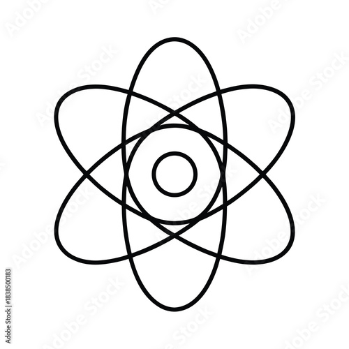 Atomic science icon: electron structure vector illustration