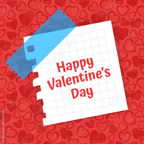 Valentine's Day Gift Voucher, Love Banner with sweet Love Decor elements on minimalistic stylish background. Valentine's day design card