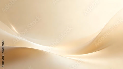 Elegant abstract golden beige swirl wave flowing smooth light background isolated on white