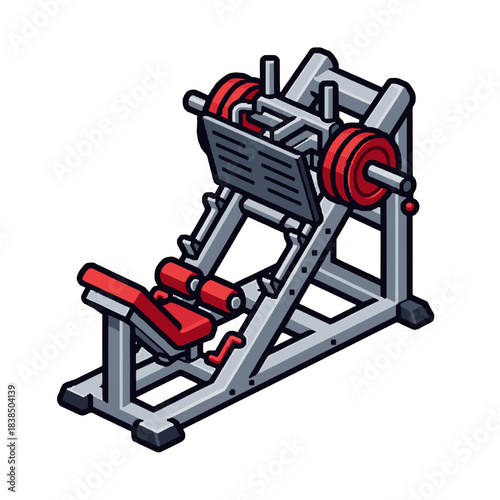 Leg press machine, exercise equipment on transparent background