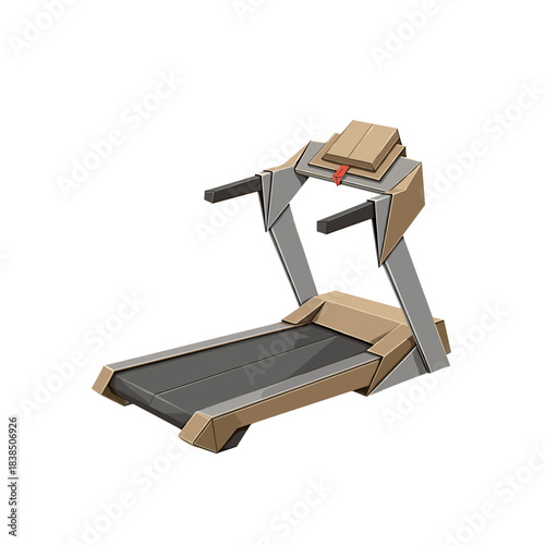 Treadmill running exercise equipment fitness on transparent background