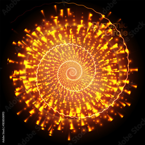 Red Fireworks  Energy Circle Glow Dynamic Particles Vector Background