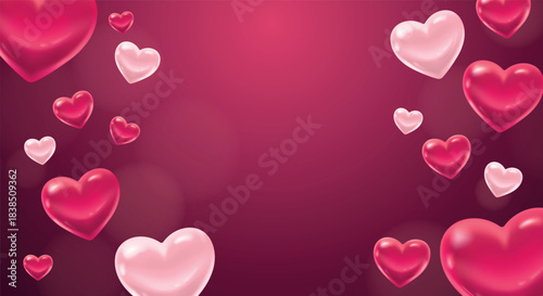 Valentine’s Day Vector Illustration with Hearts Background