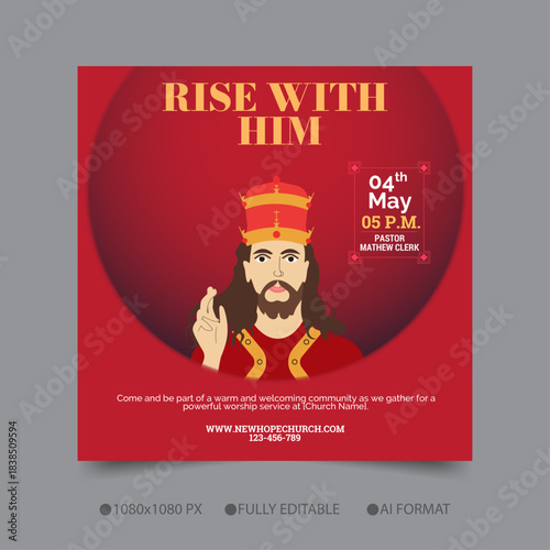 Rise with him easter event banner design