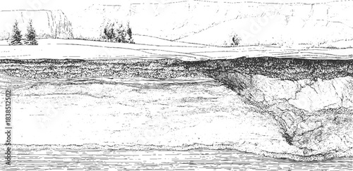 Black and white abstract textured background with wavy lines and dots vector 