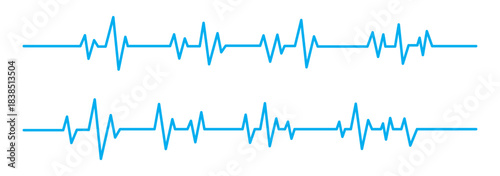 Simple black electrocardiogram line displaying a continuous heartbeat rhythm on a clean white background for medical and health concepts. Vector, illustration