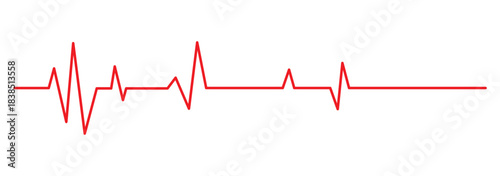 
Heart icon, linear design, heartbeat line, pulse, cardiogram, ECG signal, medical health care, love concept, modern simple vector set on transparent background