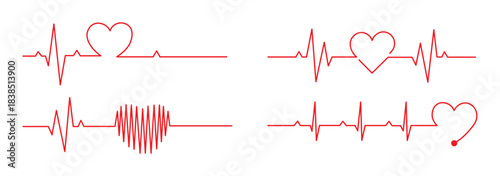 Continuous line representing a heartbeat outline vector art illustration, Heart beat one line. Continuous lines heart beats drawing. Vector illustration.