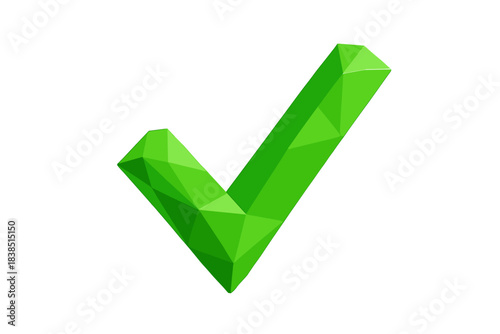 Free Download Green polygonal checkmark symbol on white background - GFXLoad