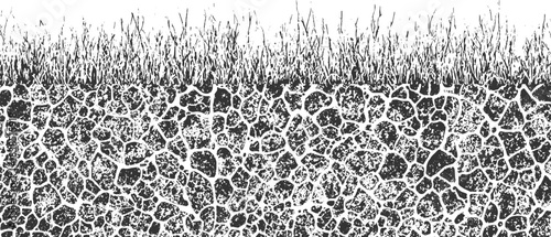 Black and white abstract pattern of layered geological strata and textured rock formations background. textured monochrome wave pattern with rough edges and grainy detail vector 