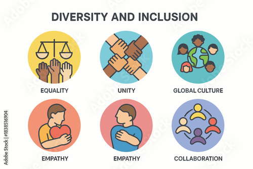 Diversity and Inclusion Icons Set