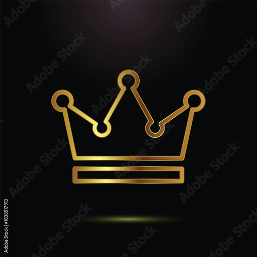 Elegant golden crown outline graphic element illustration image