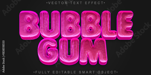  Bubble Gum Candy Style Vector Fully Editable Smart Object Text Effect