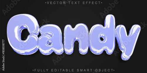 Candy Sugar Gum Sweet Treat Vector Fully Editable Smart Object Text Effect