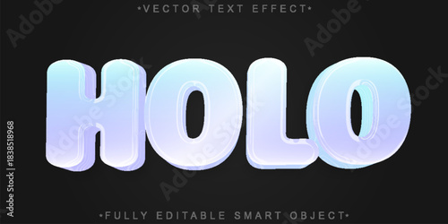 Holo Futuristic Light Glow Vector Fully Editable Smart Object Text Effect