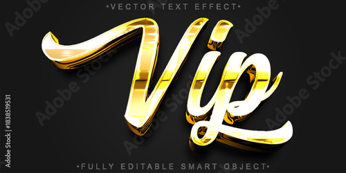 VIP Luxury Elite Access Vector Fully Editable Smart Object Text Effect
