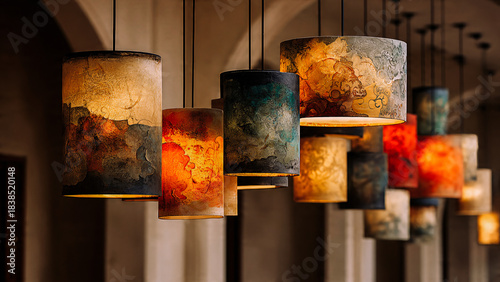 Suspensions lumineuses allumées