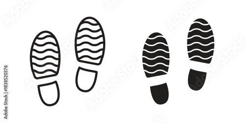 Shoe print icon line illustration background. icon concept vector