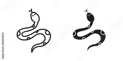 Snake icon line illustration background. icon concept vector