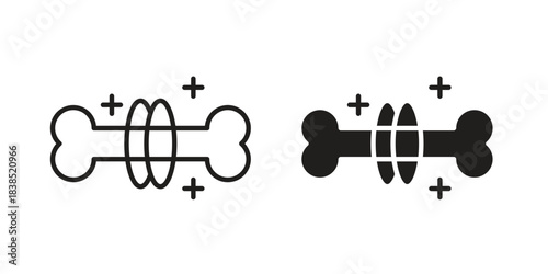 Strong healthy bones icon line illustration background. icon concept vector