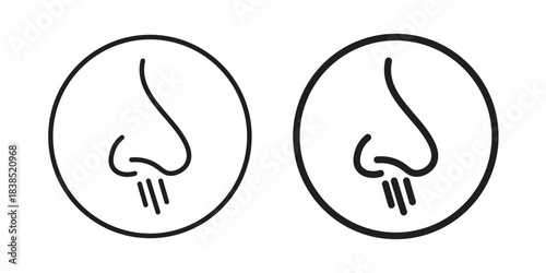 Stuffy nose icon line illustration background. icon concept vector