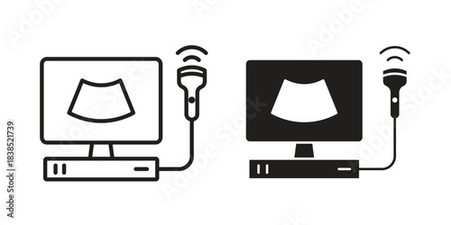 Ultrasonography icon line illustration background. icon concept vector