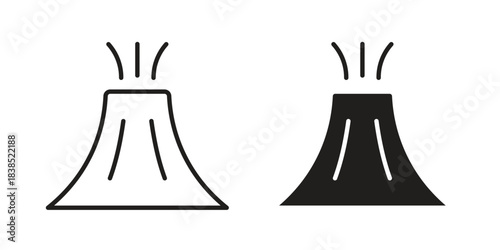 Volcano eruption icon line illustration background. icon concept vector